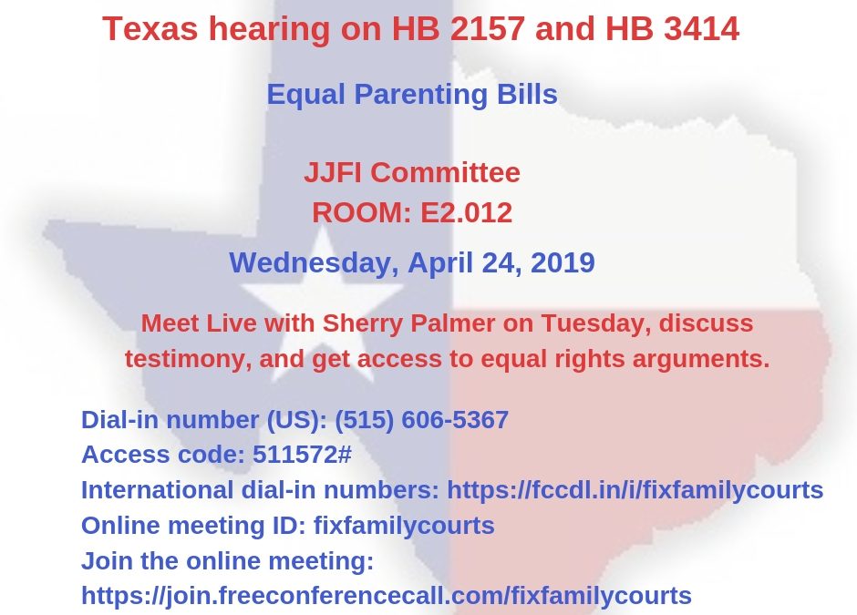 Texas Equal Parenting Bills get a Hearing